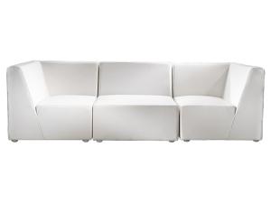 Brighton Sofa, White (CESS-140) -- Trade Show Rental Furniture 